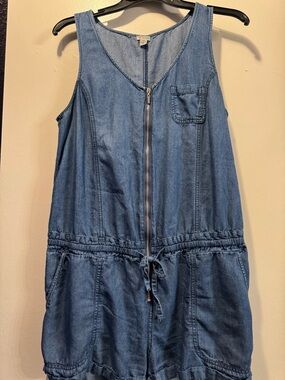 Guess Light Blue Denim Top with Signature Logo